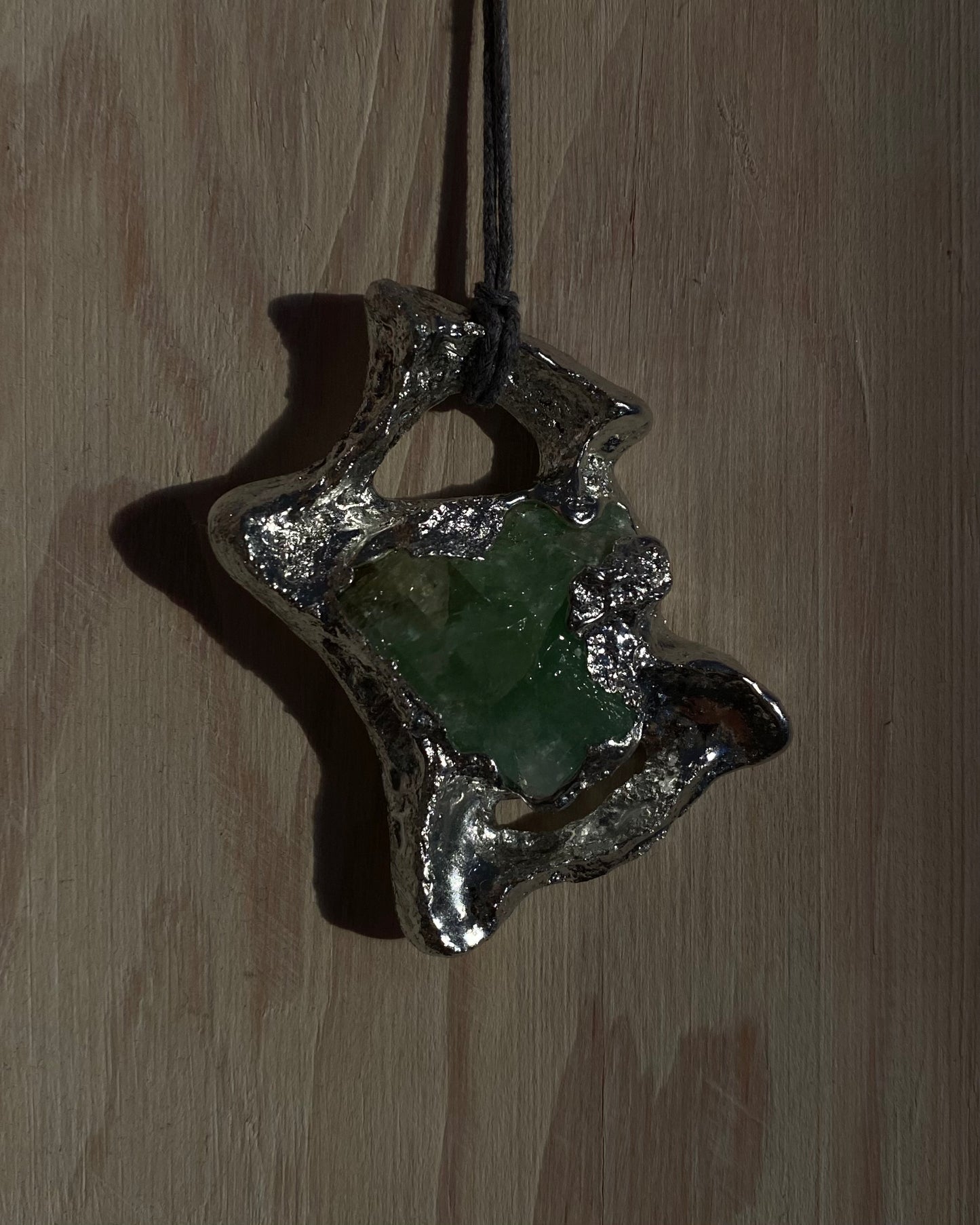 Fossil Necklace w/ Green Calcite