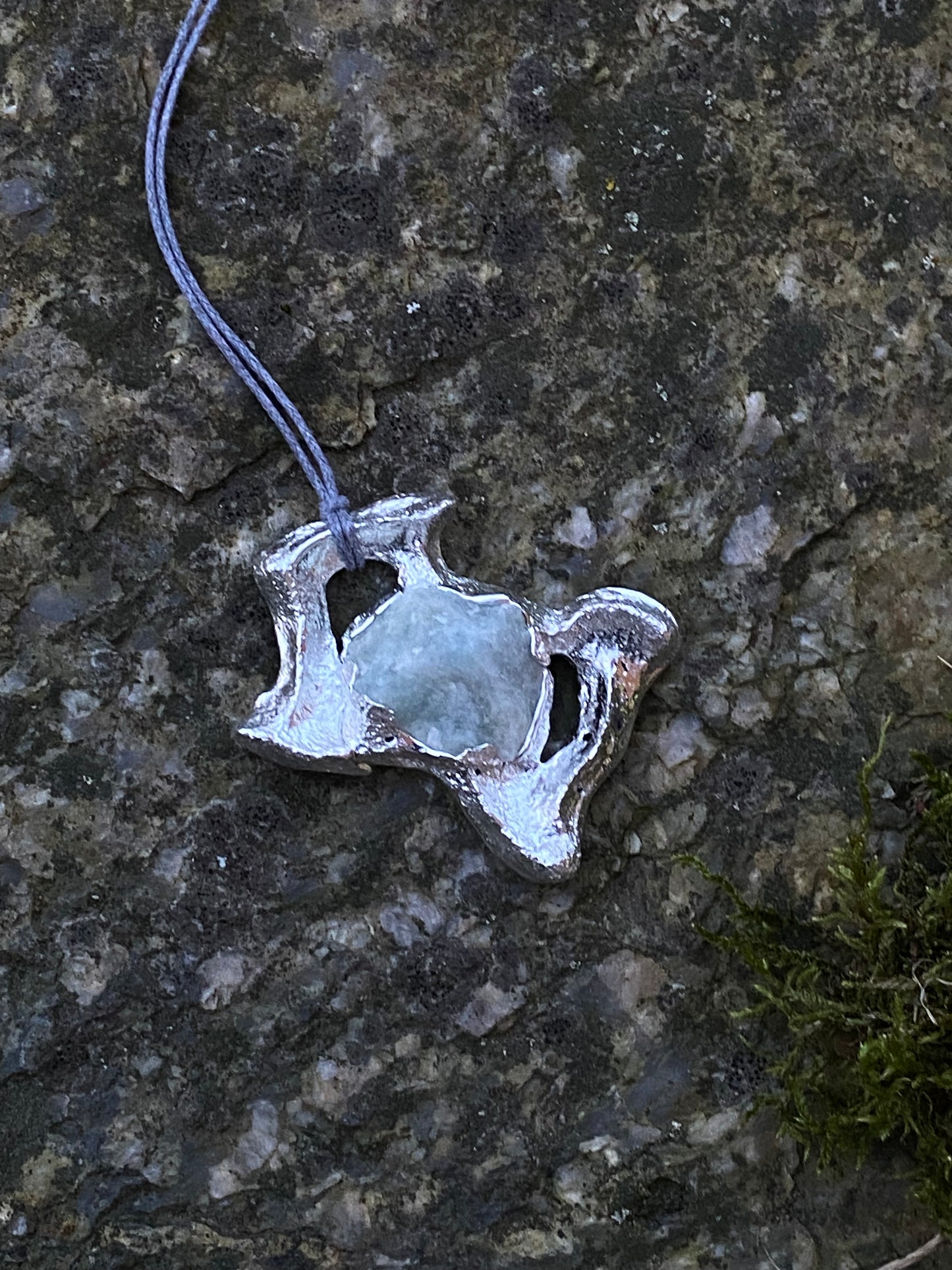 Fossil Necklace w/ Aquamarine