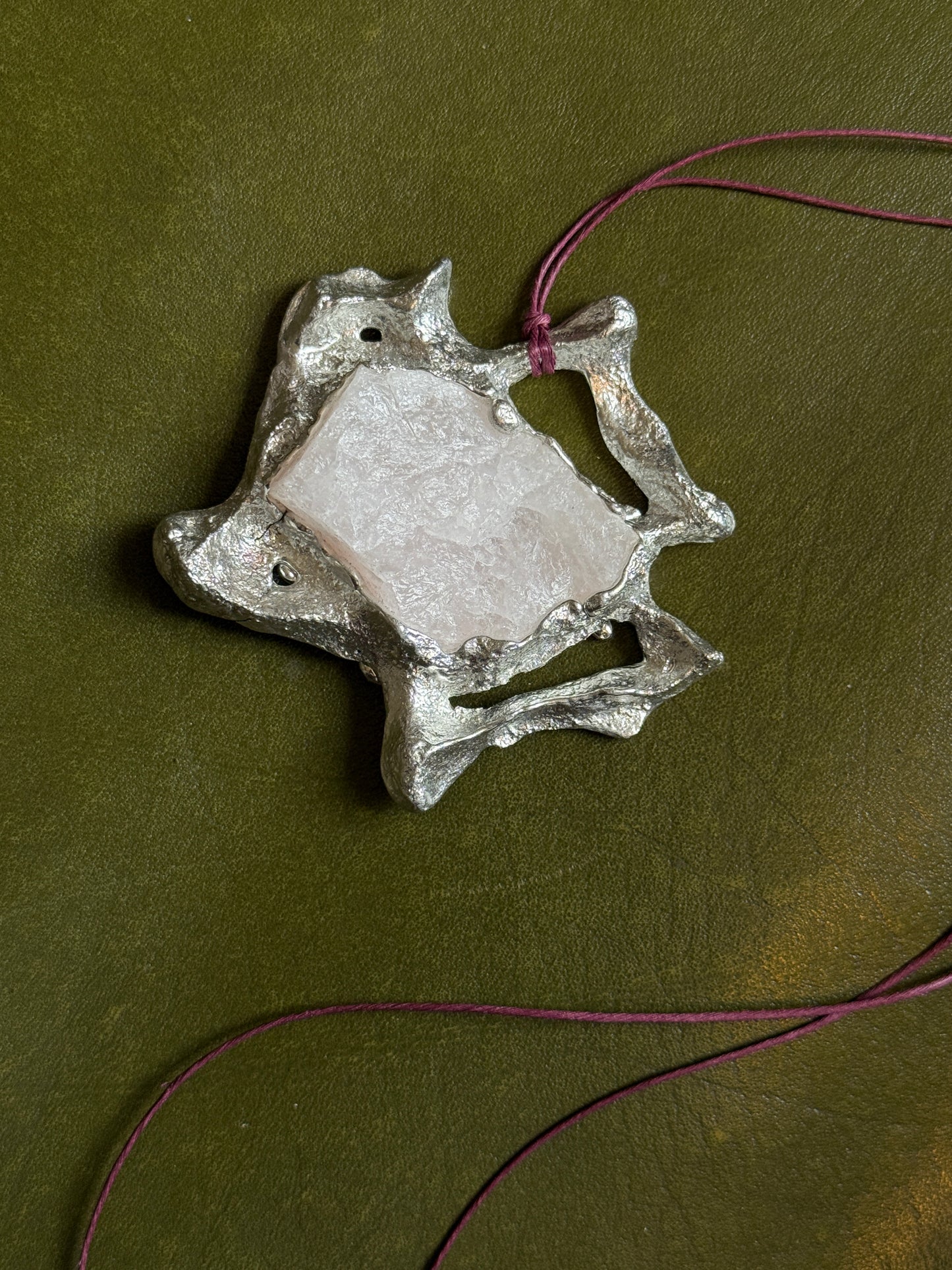 Fossil Necklace w/ Rose Quartz