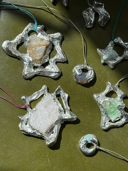 Fossil Necklace w/ Rose Quartz