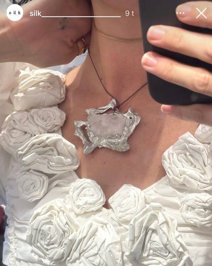 Fossil Necklace w/ Rose Quartz