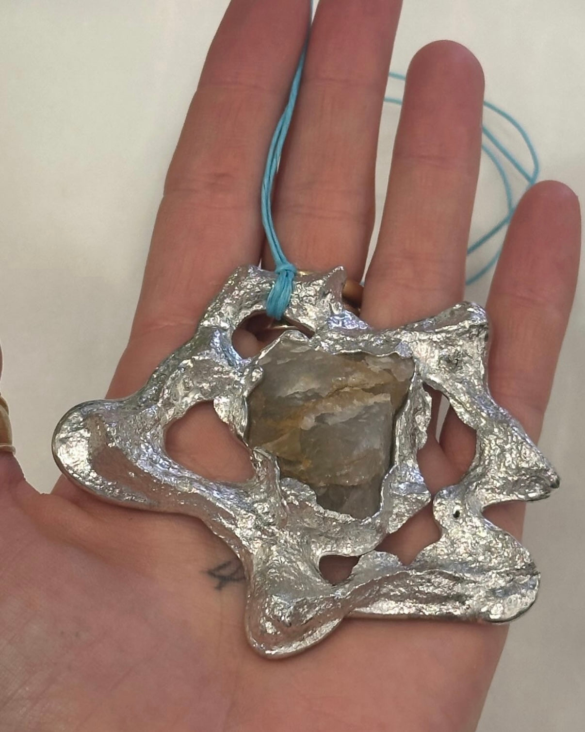 Fossil Necklace w/ Stone