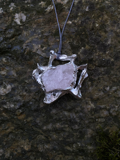 Fossil Necklace w/ Rose Quartz