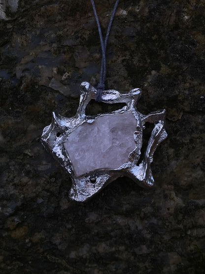 Fossil Necklace w/ Rose Quartz