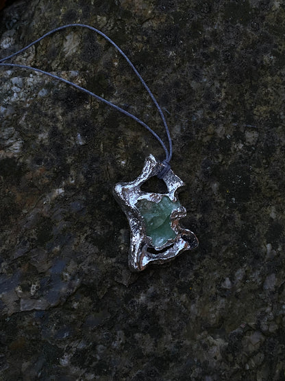 Fossil Necklace w/ Green Calcite