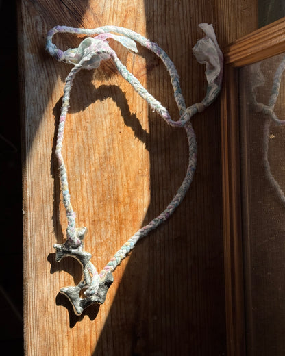 Fossil Necklace w/ Braided Ribbon